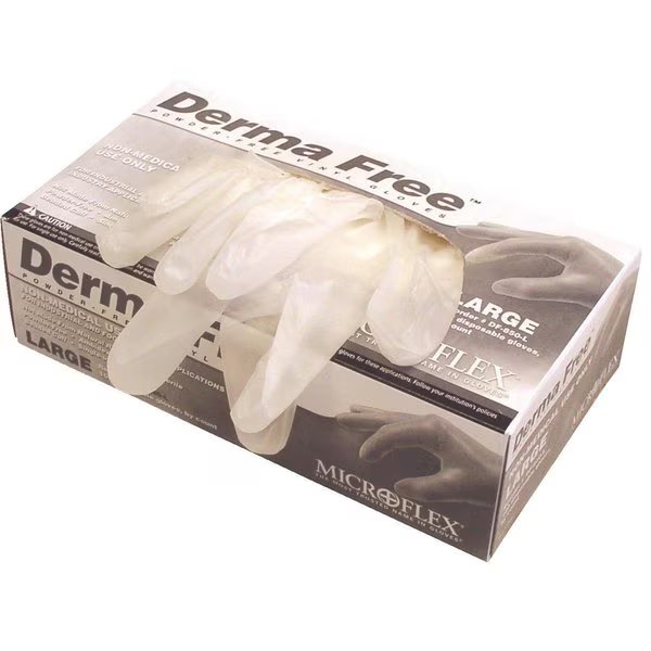 Derma Free, Vinyl Disposable Gloves, 3.9 mil Palm, Vinyl, Powder-Free, XL, 100 PK, Clear, Ansell, Mfr#: DF-850-XL